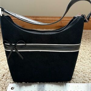 Kate Spade Black and White Suede Shoulder Bag